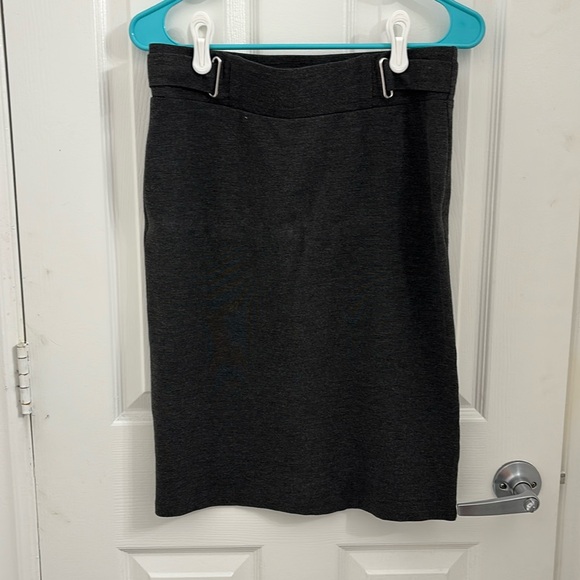 BOGO: Love Scarlett Soft Heathered Gray Pencil Skirt with Back Slit M - Picture 1 of 4